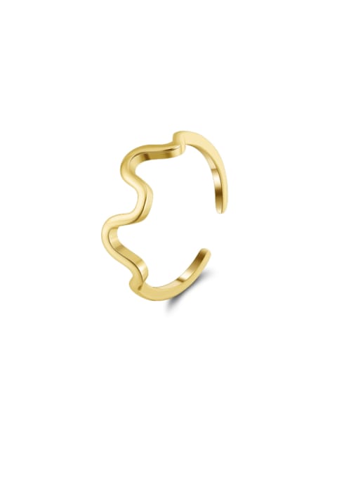 14K gold, 1.2g 925 Sterling Silver Irregular Line Minimalist Band Ring