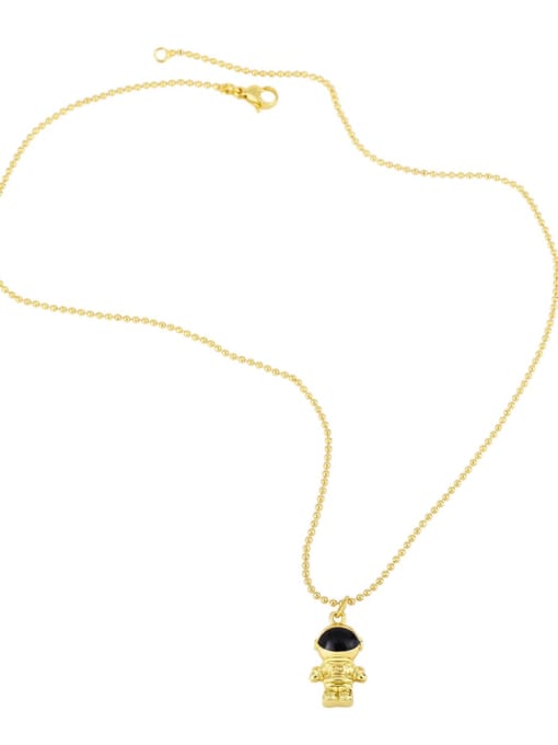 CC Brass Glass Stone Irregular Vintage Necklace 4