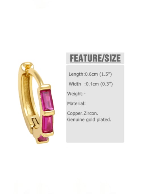 CC Brass Cubic Zirconia Geometric Minimalist Huggie Earring 2