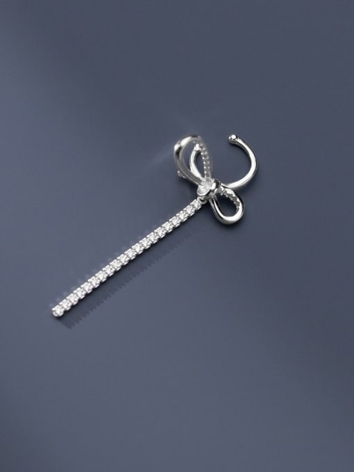 Rosh 925 Sterling Silver Bowknot Tassel Minimalist Drop Earring 2