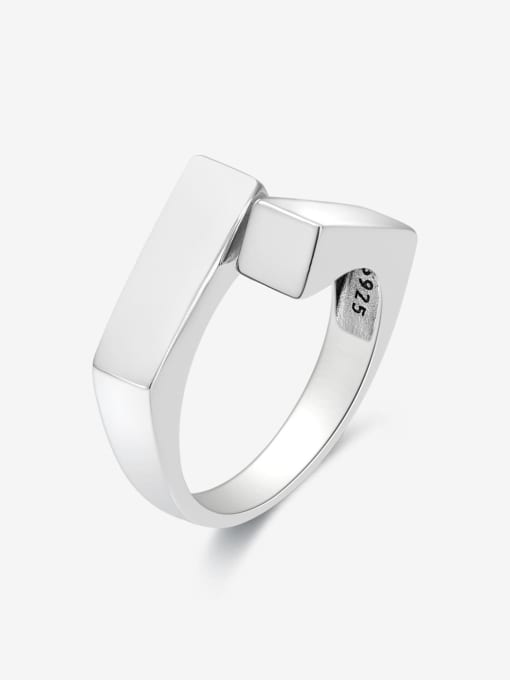 XBOX 925 Sterling Silver Geometric Minimalist Band Ring 0