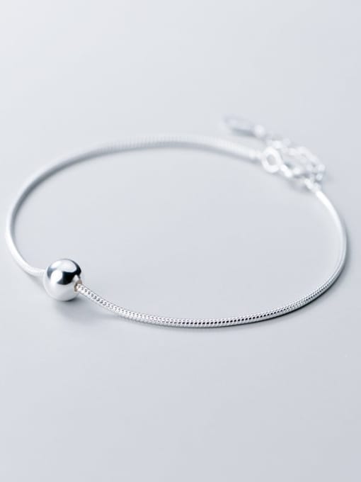 Rosh 925 sterling silver smooth round ball minimalist link bracelet 2