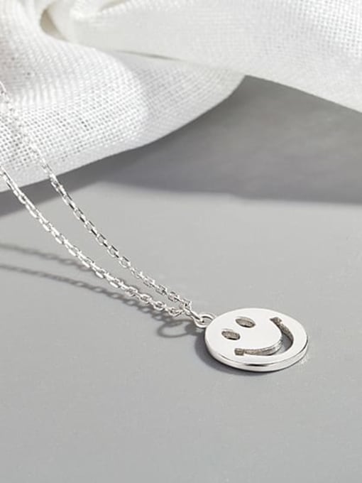 HAHN 925 Sterling Silver Smiley  Minimalist Pendant Necklace 3