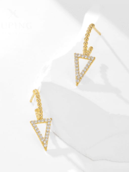 14k Gold Brass Triangle Minimalist Drop Earring