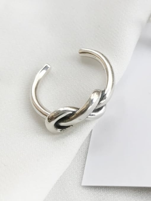 Boomer Cat 925 Sterling Silver knot Vintage Free Size Band Ring