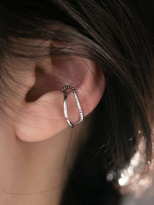 Rosh 925 Sterling Silver Hollow Geometric Minimalist Stud Earring 1