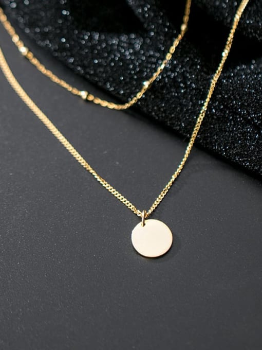 Rosh 925 Sterling Silver Geometric Minimalist Multi Strand Necklace 2
