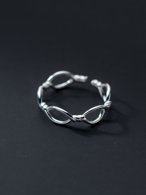 Rosh 925 Sterling Silver Geometric Minimalist Band Ring 0