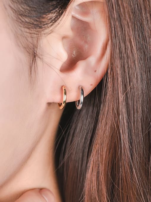XBOX 925 Sterling Silver Geometric Minimalist Hoop Earring 2