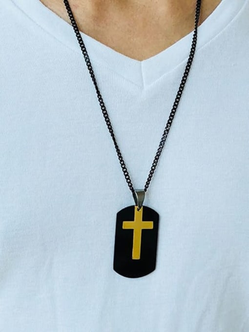 CONG Stainless steel Cross Vintage Regligious Necklace 1