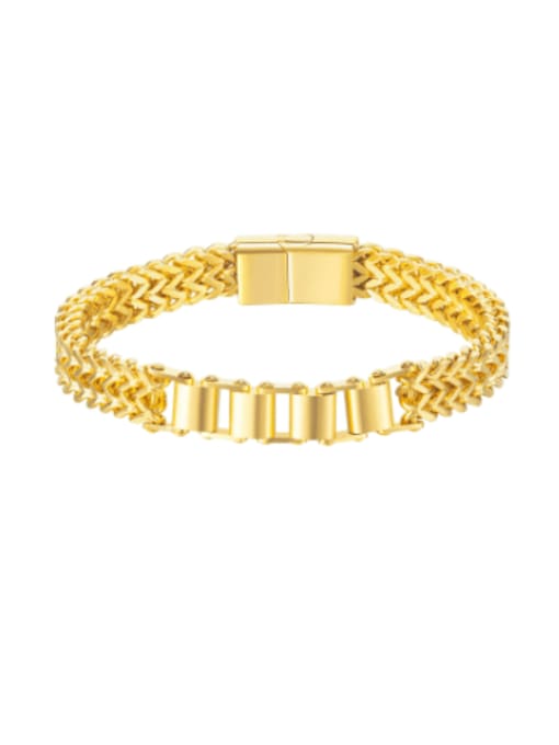1196 gold Titanium Steel Geometric Hip Hop Bracelet