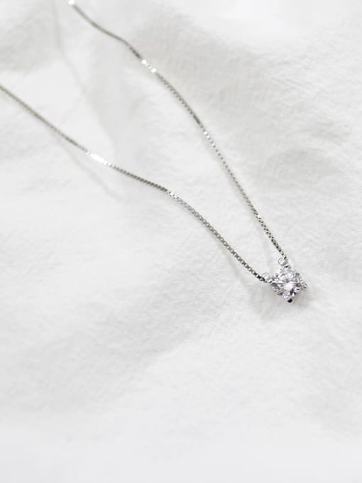 DAKA S925 Sterling Silver personalized single diamond necklace 0