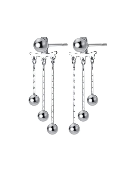 Rosh 925 Sterling Silver Bead Tassel Minimalist Threader Earring