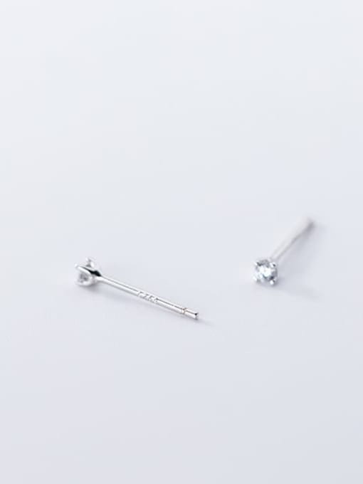 A pair of S925 silver ear nails 925 Sterling Silver Rhinestone Geometric Vintage Clip Earring