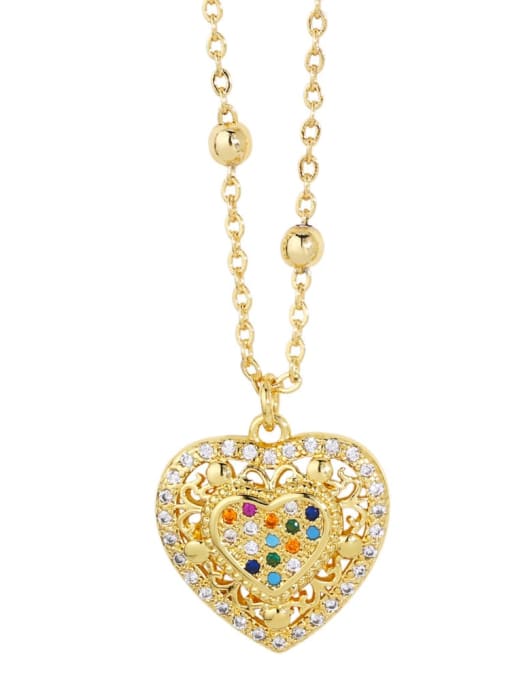 CC Brass Cubic Zirconia Heart Trend Necklace 1