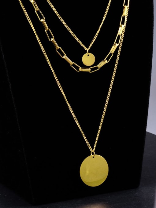 A TEEM Titanium Round Minimalist Multi Strand Chain Necklace 4