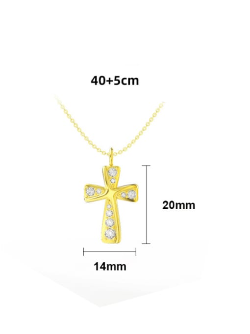 RINNTIN 925 Sterling Silver Cubic Zirconia Cross Dainty Regligious Necklace 3