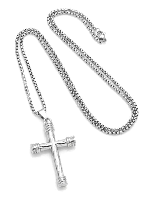 Graph color Stainless steel Chain Alloy Pendant  Cross Hip Hop Long Strand Necklace