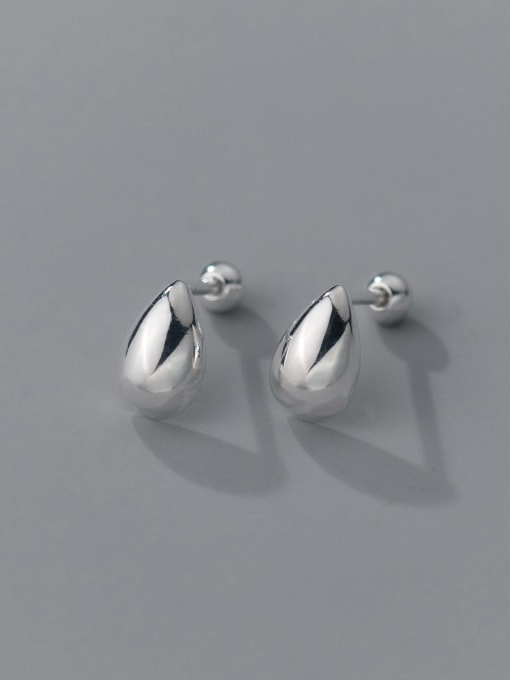 Rosh 925 Sterling Silver Water Drop Minimalist Stud Earring 2