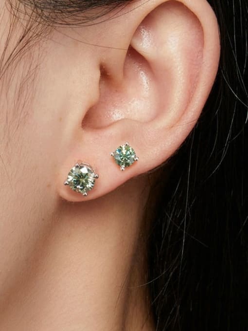 Jare 925 Sterling Silver Moissanite Geometric Classic Stud Earring 2