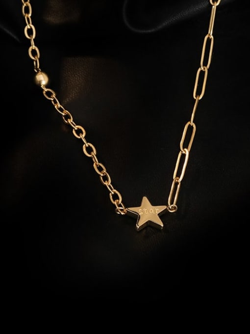 A TEEM Titanium Steel Star Minimalist Necklace 4