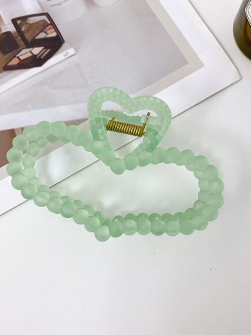 green Alloy Resin Trend Heart  Jaw Hair Claw