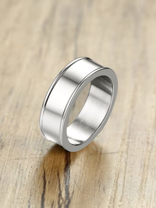 CONG 316L Surgical Steel Smooth Geometric Minimalist Band Ring
