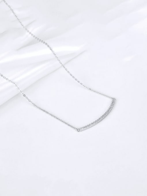 RINNTIN 925 Sterling Silver Cubic Zirconia Geometric Minimalist Necklace 2