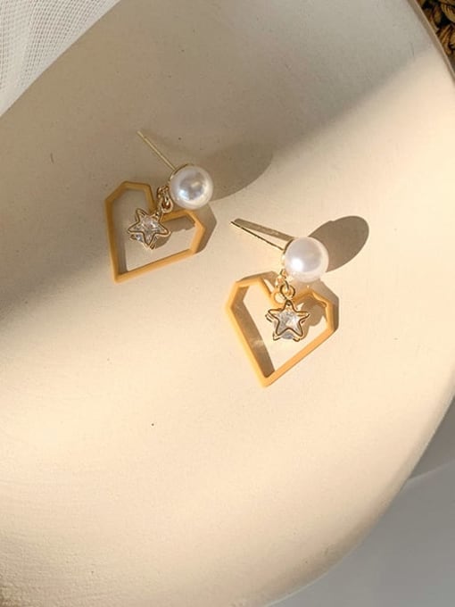 B orange Alloy With Imitation Gold Plated Simplistic Drop Earrings
