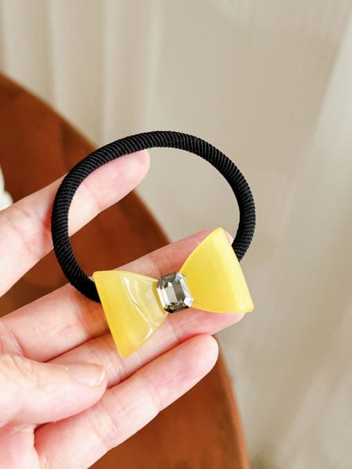 Yellow hair circle 3.6cm Cellulose Acetate Minimalist Bowknot Alloy Multi Color Hair Barrette