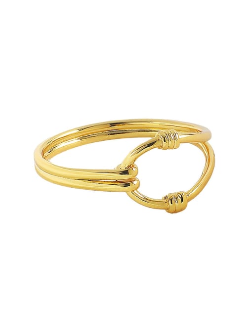 Gold Rope Knot Ring Brass Geometric   Knot Minimalist Band Ring