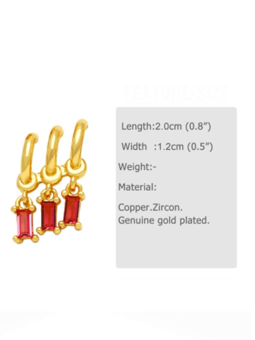 CC Brass Cubic Zirconia Geometric Minimalist Drop Earring 2