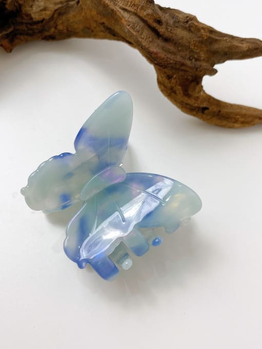 Fresh blue 5.5cm Cellulose Acetate Butterfly Alloy Jaw Hair Claw