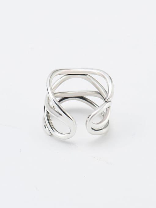 XBOX 925 Sterling Silver Hollow Geometric Vintage Stackable Ring 3
