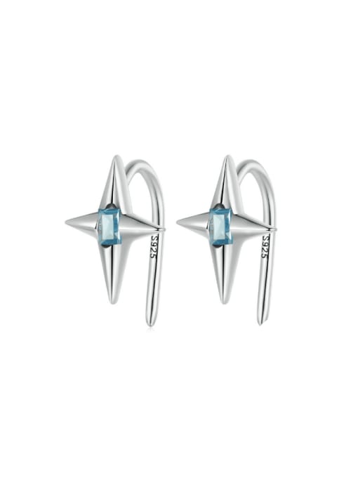 BSE915 925 Sterling Silver Cubic Zirconia Cross Dainty Hook Earring