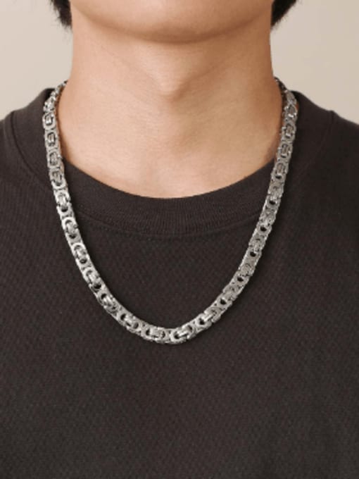 steel 8.5mm*56CM【NC-066S】 Titanium Steel Irregular Vintage Necklace