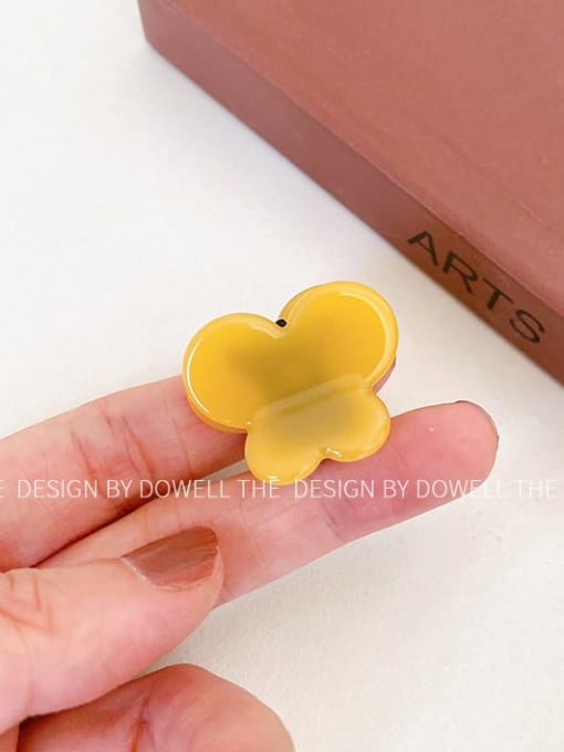 Lemon yellow 2.8cm Cellulose Acetate Trend Bowknot Alloy Jaw Hair Claw