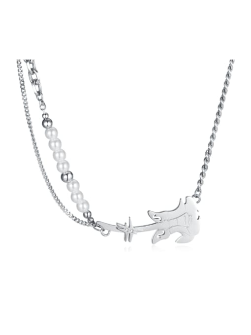 GX2317 Steel Necklace Stainless steel Guitar Hip Hop Necklace