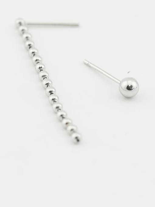 XBOX 925 Sterling Silver Bead Round Minimalist Drop Earring 2