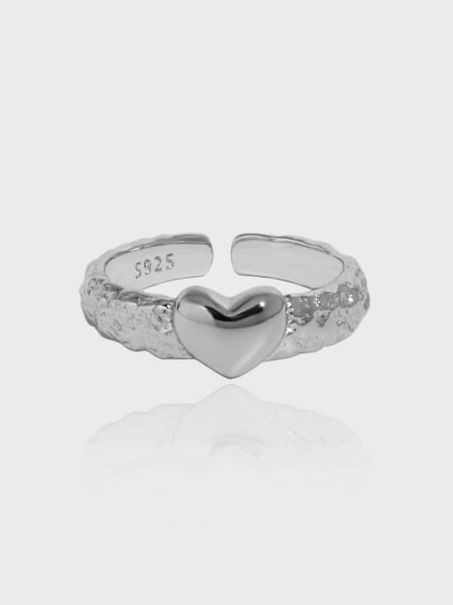 DAKA 925 Sterling Silver Heart Vintage Band Ring 0