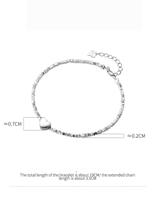 Rosh 925 Sterling Silver Irregular Minimalist Link Bracelet 3
