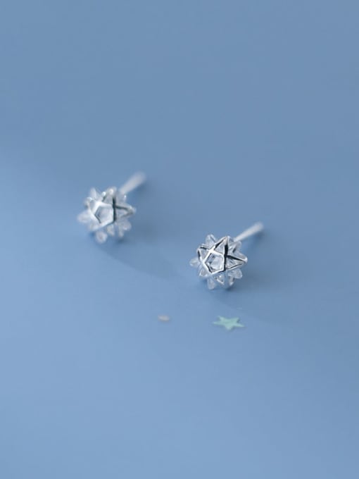 Rosh 925 Sterling Silver Cubic Zirconia Flower Dainty Stud Earring 3