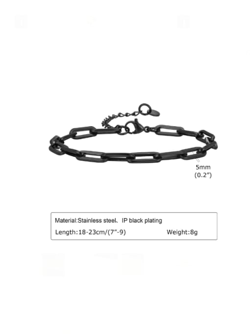 18 5CM Stainless steel Geometric  Chain Hip Hop Link Bracelet