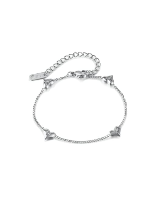 GS1507   Bracelet Steel Stainless steel Heart Minimalist Link Bracelet