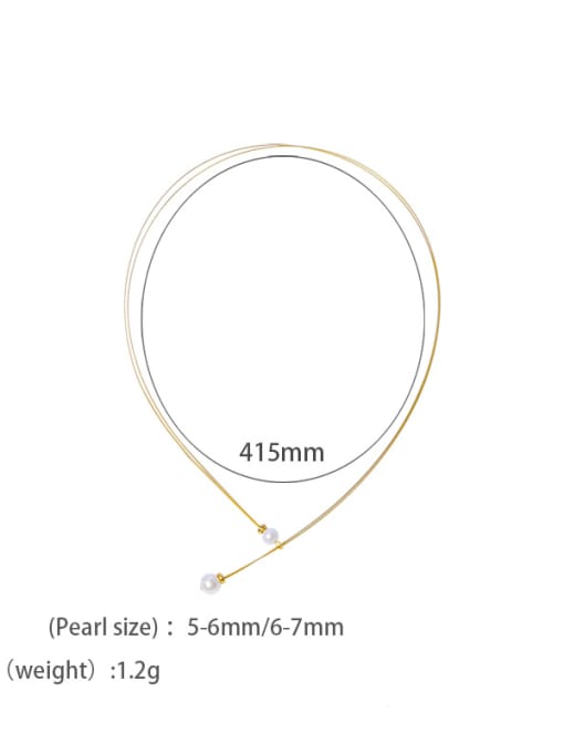 RAIN Brass Freshwater Pearl Minimalist Choker Necklace 4