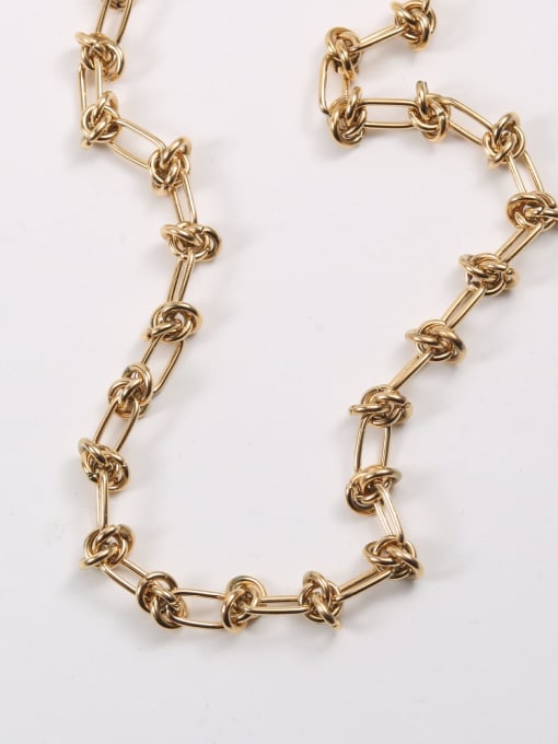 GROSE Titanium Steel Geometric Vintage Knot Necklace 1