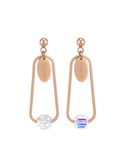 Rose gold plating Alloy Crystal Geometric Trend Drop Earring