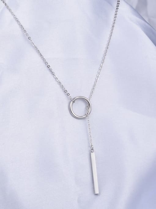 A TEEM Titanium Tassel Minimalist Lariat Necklace 0