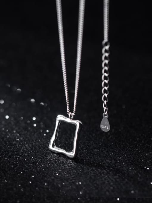 Rosh 925 Sterling Silver Geometric Minimalist Necklace 3