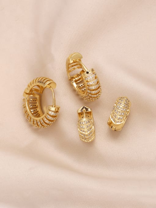 CC Brass Round Vintage Huggie Earring